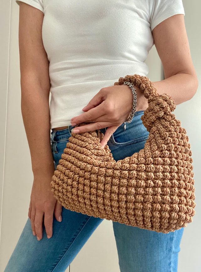 Crochet Crescent Bag Pattern PDF | Easy Boho Handbag Tutorial | Instant Digital Download