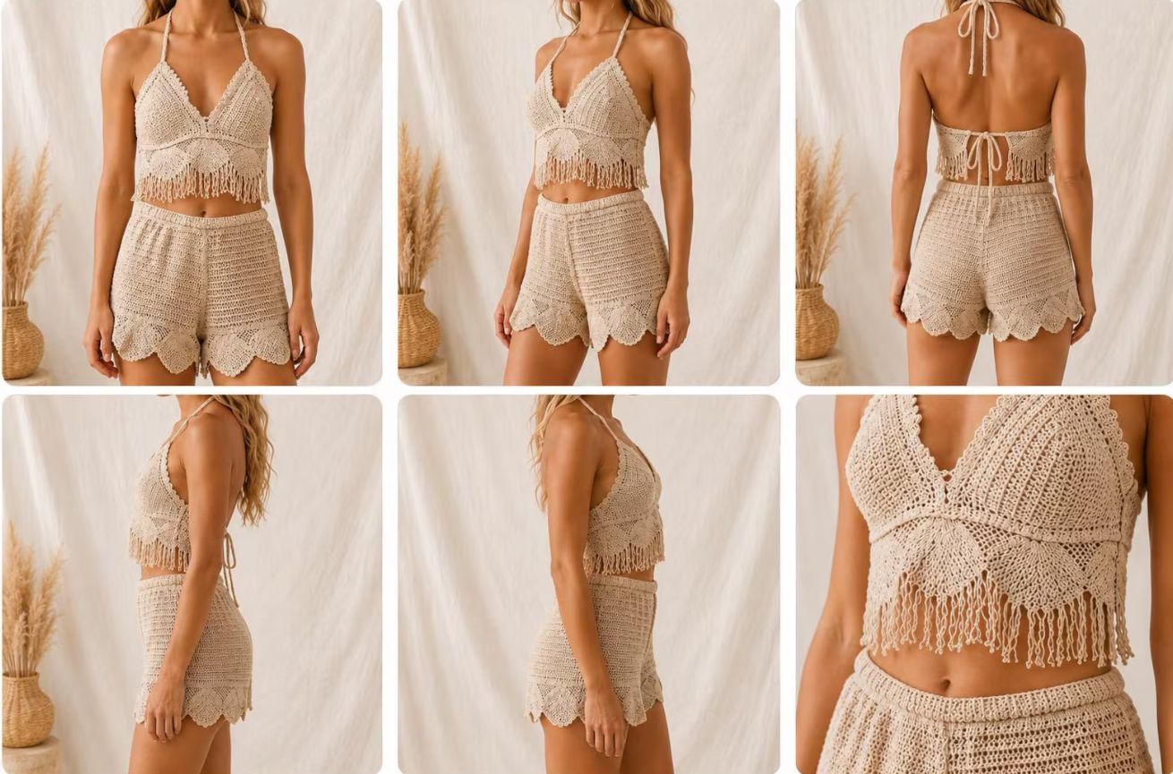 Crochet Halter Top & Shorts Set Pattern PDF | Summer Crochet Outfit | Instant Digital Download (US Terms)